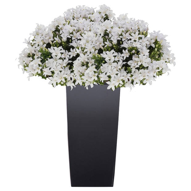 Kunststof Urbi bloempot/plantenpot met binnenpot antraciet 29 x 29 x 55 cm - Plantenpotten