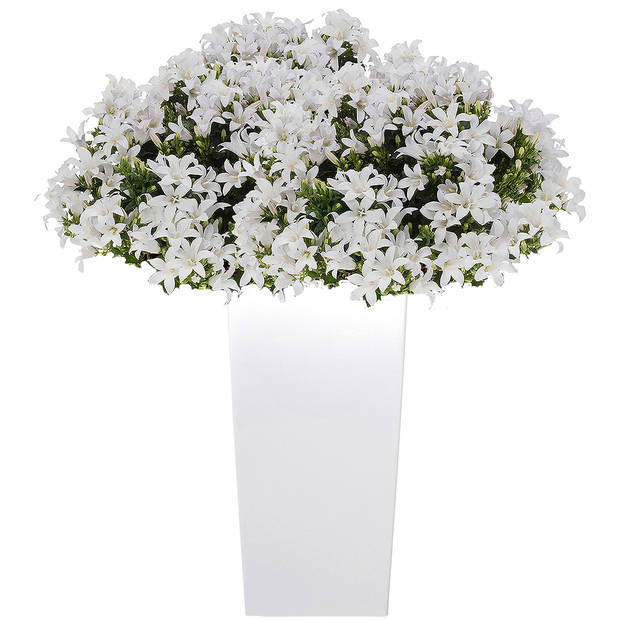 Kunststof Urbi bloempot/plantenpot met binnenpot wit 24 x 24 x 45 cm - Plantenpotten