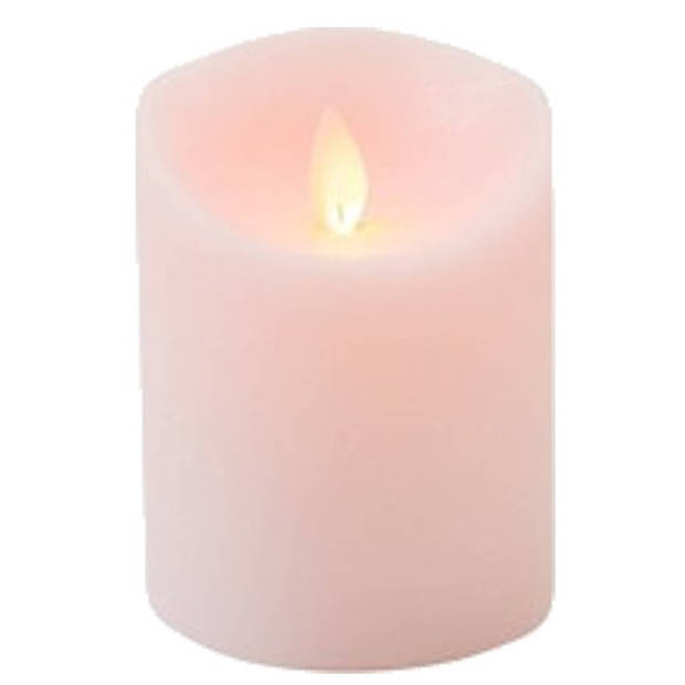 1x Roze LED kaars / stompkaars met bewegende vlam 10 cm - LED kaarsen
