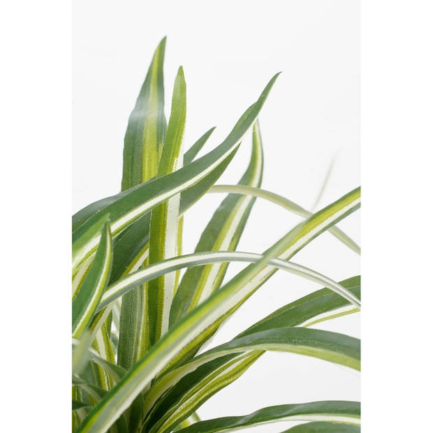 Dracaena kunstplant groen in grijze pot H34 cm x D40 cm - Kunstplanten