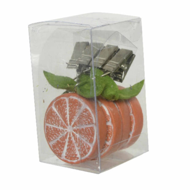 4x Sinaasappels tafelkleedgewichtjes fruit thema - Tafelkleedgewichten