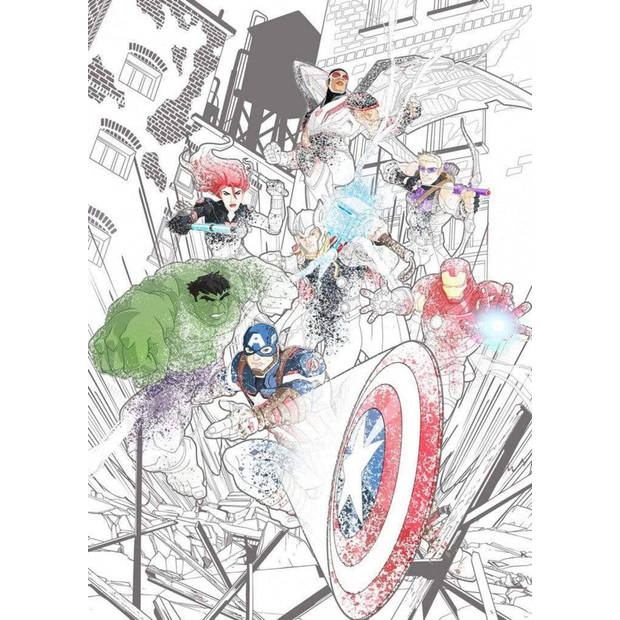 Fotobehang - Avengers Attack 200x280cm - Vliesbehang