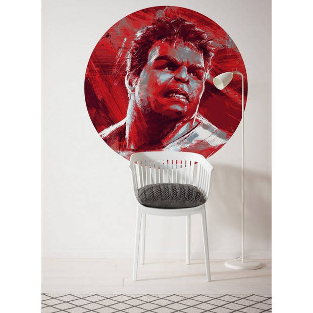 Fotobehang - Avengers Painting Hulk 125x125cm - Rond - Vliesbehang - Zelfklevend