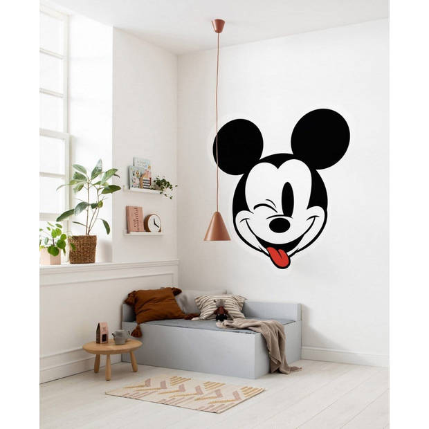 Fotobehang - Mickey Head Optimism 125x125cm - Rond - Vliesbehang - Zelfklevend