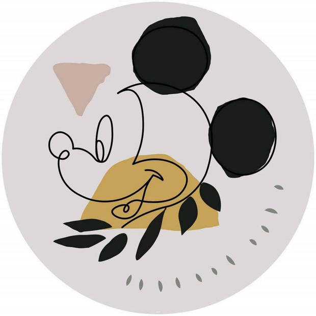 Fotobehang - Mickey Modern Art 125x125cm - Rond - Vliesbehang - Zelfklevend