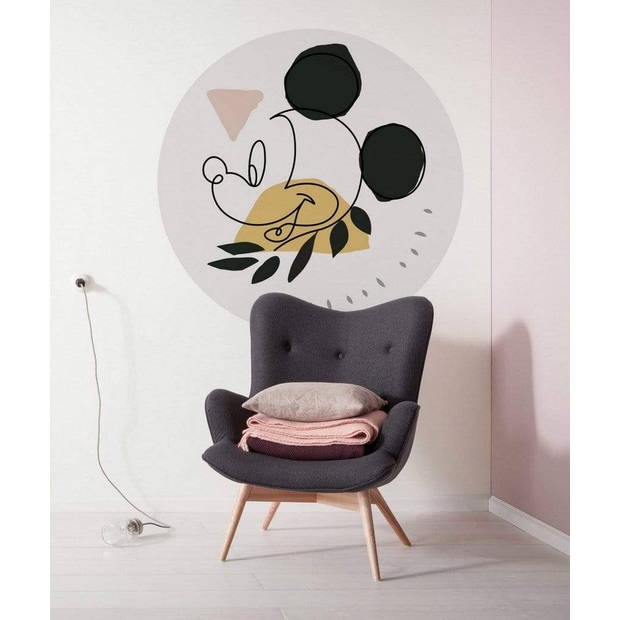 Fotobehang - Mickey Modern Art 125x125cm - Rond - Vliesbehang - Zelfklevend