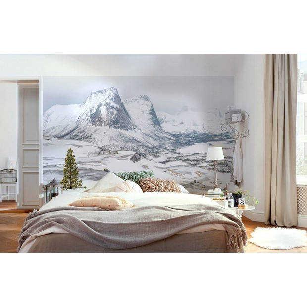 Fotobehang - White Enchanted Mountains 400x280cm - Vliesbehang