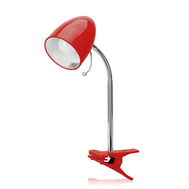 Aigostar LED klemlamp - E27 Fitting - Rood - Excl. lampje