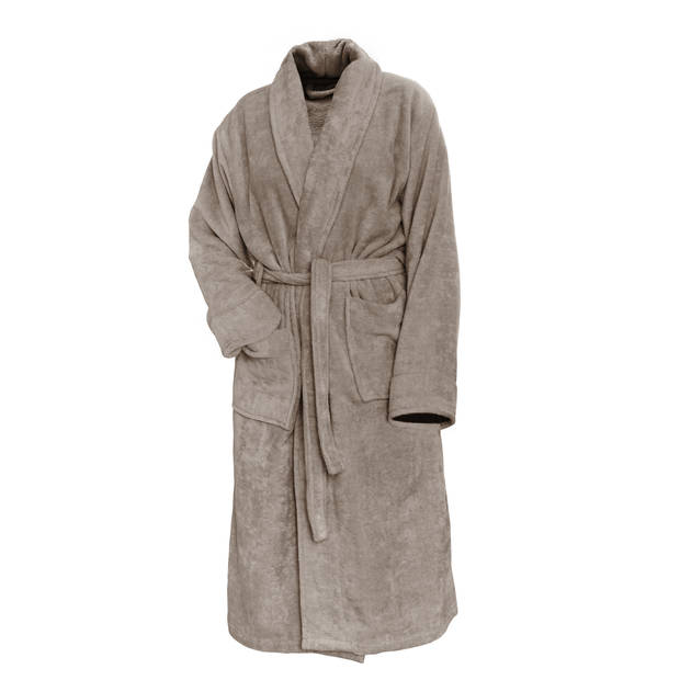 LINNICK Pure Badjas Velours - taupe - XL