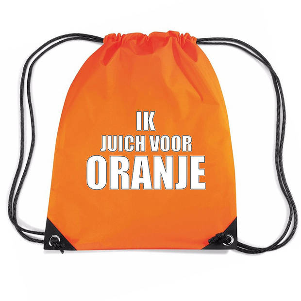 Ik juich voor ORANJE nylon supporter rugzakje/sporttas oranje - EK/ WK voetbal / Koningsdag - Gymtasje - zwemtasje