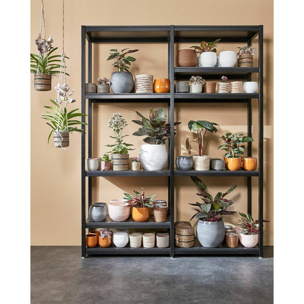 Mica Decorations Plantenpot - rotan - bruin - plantenmand - 18 x 18 cm - Plantenpotten