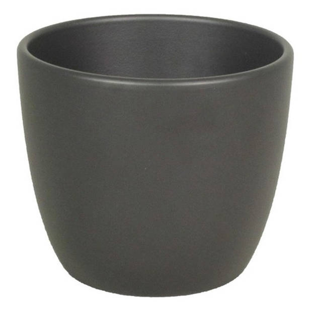 Floran Plantenpot - antraciet grijs - mat - keramiek - 19 x 17 cm - Plantenpotten