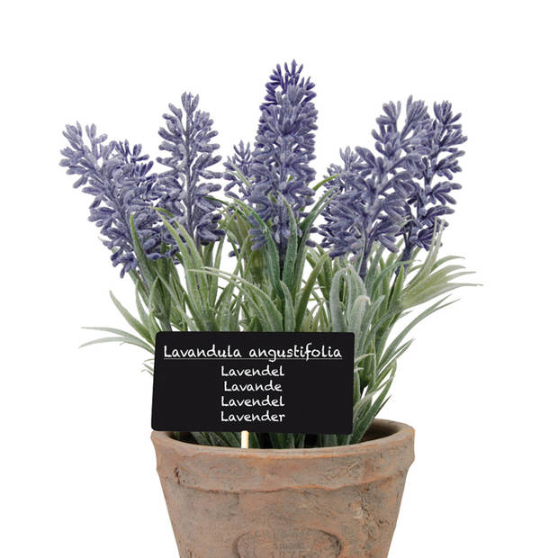 True to Nature Kunstplant - lavendel - in terracotta pot - 23 cm - Kunstplanten