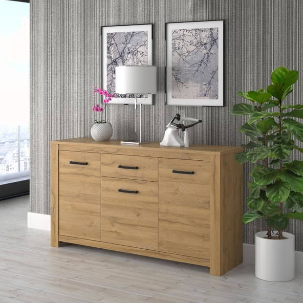 HAVANNA Klassiek landelijk dressoir van laag eikenhout - L 161 cm