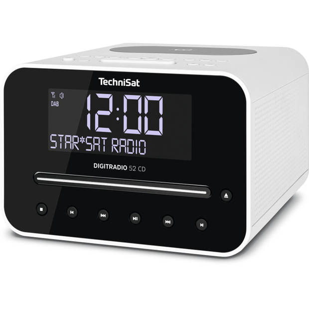 Technisat Digitradio 52 CD - DAB+ wekkerradio met CD – wit