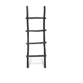 Blokker ladder Teak - zwart
