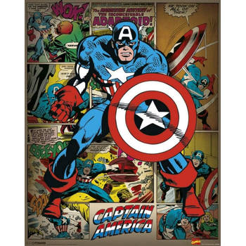 Poster Marvel Comics Captain America Retro 40x50cm