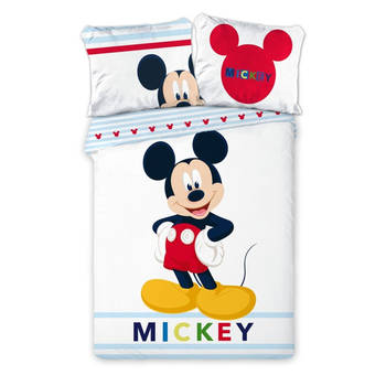 Disney dekbedovertrek Mickey Mouse 140 x 200 cm katoen wit