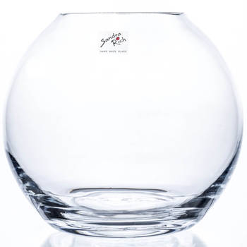Bloemenvaas/vazen van transparant glas 19 x 17 cm - Vazen