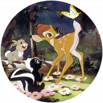 Fotobehang - Bambi Butterfly 125x125cm - Rond - Vliesbehang - Zelfklevend