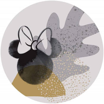 Fotobehang - Minnie Loop Art 125x125cm - Rond - Vliesbehang - Zelfklevend