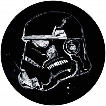 Fotobehang - Star Wars Ink Stormtrooper 125x125cm - Rond - Vliesbehang - Zelfklevend