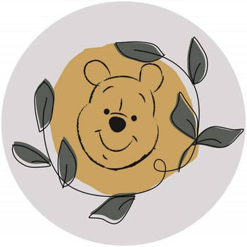 Fotobehang - Winnie Pooh Garland 125x125cm - Rond - Vliesbehang - Zelfklevend