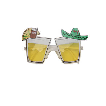 Mexico feest/party bril met tequila glazen - Verkleedbrillen