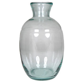 Eco bloemenvaas/vazen van glas D18 cm en H29,5 cm - Vazen