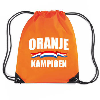Oranje kampioen nylon supporter rugzakje/sporttas oranje - EK/ WK voetbal / Koningsdag - Gymtasje - zwemtasje