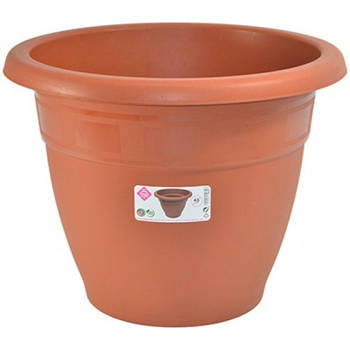 Terra cotta kleur ronde plantenpot/bloempot kunststof diameter 45 cm - Plantenpotten