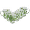 OTIX Theeglazen - met Oor - 6 Stuks - Theetassen - 350ml - Groot - Glas - Cappuccino - Glazen