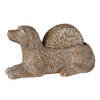 Clayre & Eef Bruine Decoratie hond met onderzetters (4) 12*9*21 cm 6PR3396