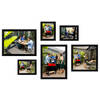 HAES DECO - Collage set 6 houten fotolijsten Paris zwart - SP001901-6