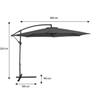 Zweefparasol staal donkergrijs parasol diameter 300cm