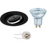 LED Spot Set - LEDVANCE Parathom PAR16 927 36D - Pragmi Aerony Pro - GU10 Fitting - Dimbaar - Inbouw Rond - Mat Zwart -