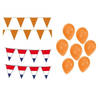 Ek voetbal Holland oranje feest versiering met ballonnen en totaal 100 meter vlaggenlijnen - Feestpakketten