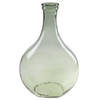Fles bloemenvaas/vazen van glas in het groen H34 x D21.5/11 cm - Vazen