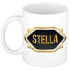 Stella naam / voornaam kado beker / mok met goudkleurig embleem - Naam mokken