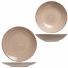 Bordenset 6x stuks diep bord en 6x stuks dinerbord Turbolino beige/bruin - Diepe borden