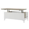 Salontafel met liftblad - Eiken en wit decor - L 100 x D 50/72 x H 42/55 cm