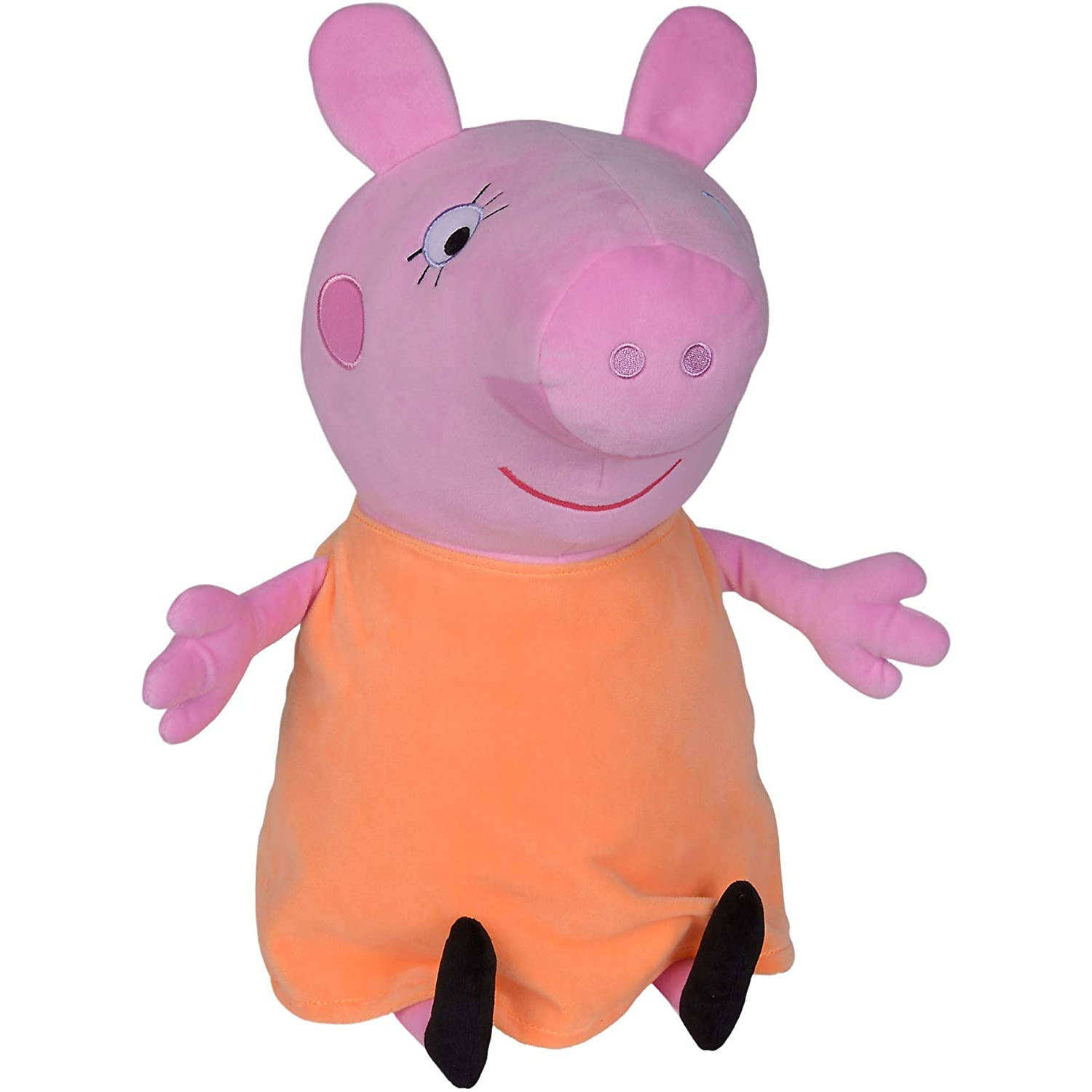 Promotie staan uitstulping Simba knuffel Peppa Pig Mama junior 35 cm pluche roze/oranje | Blokker