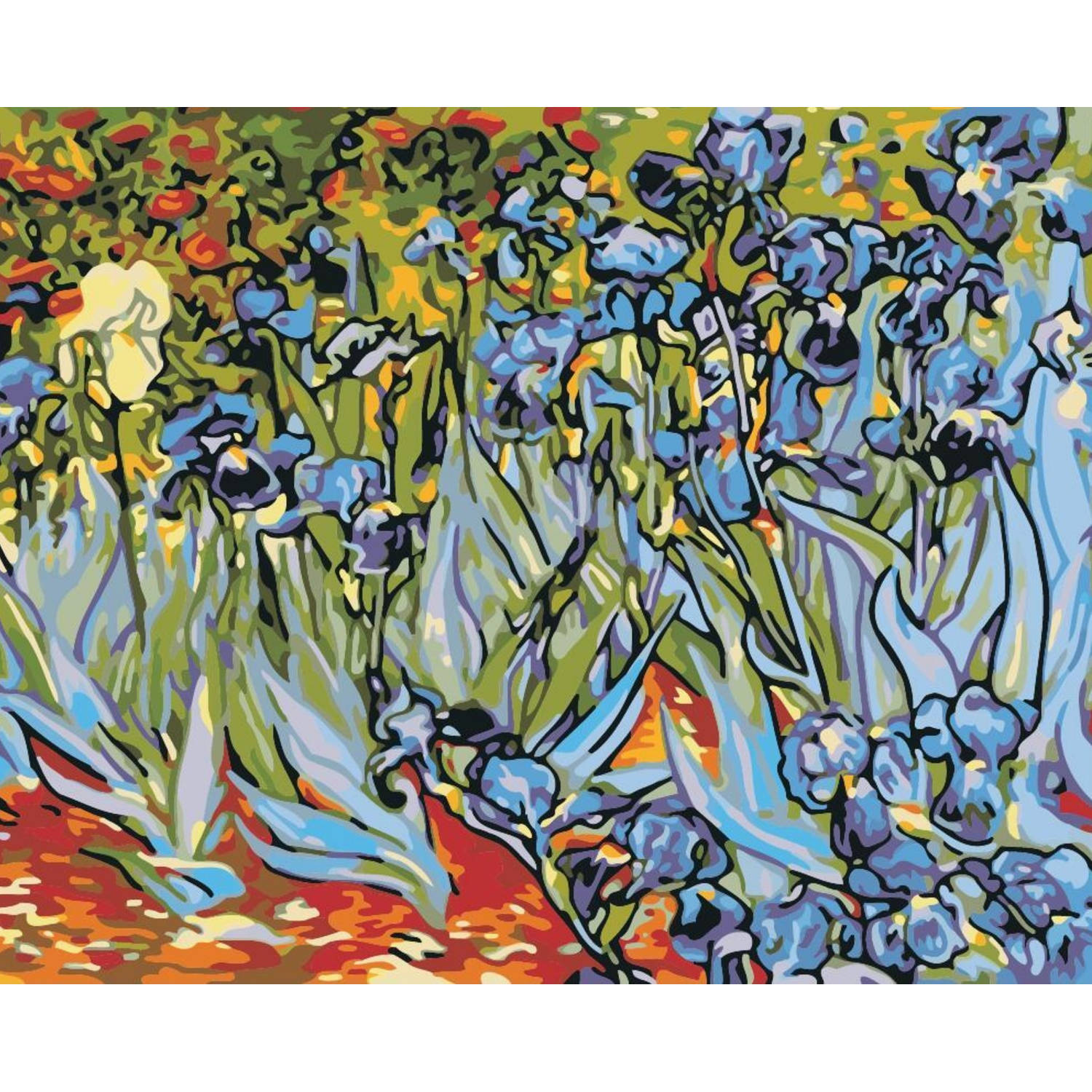 Best Pause Irissen van Vincent van Gogh - Schilderen op nummer voor volwassenen - 40x50 cm - DIY Hobby Pakket