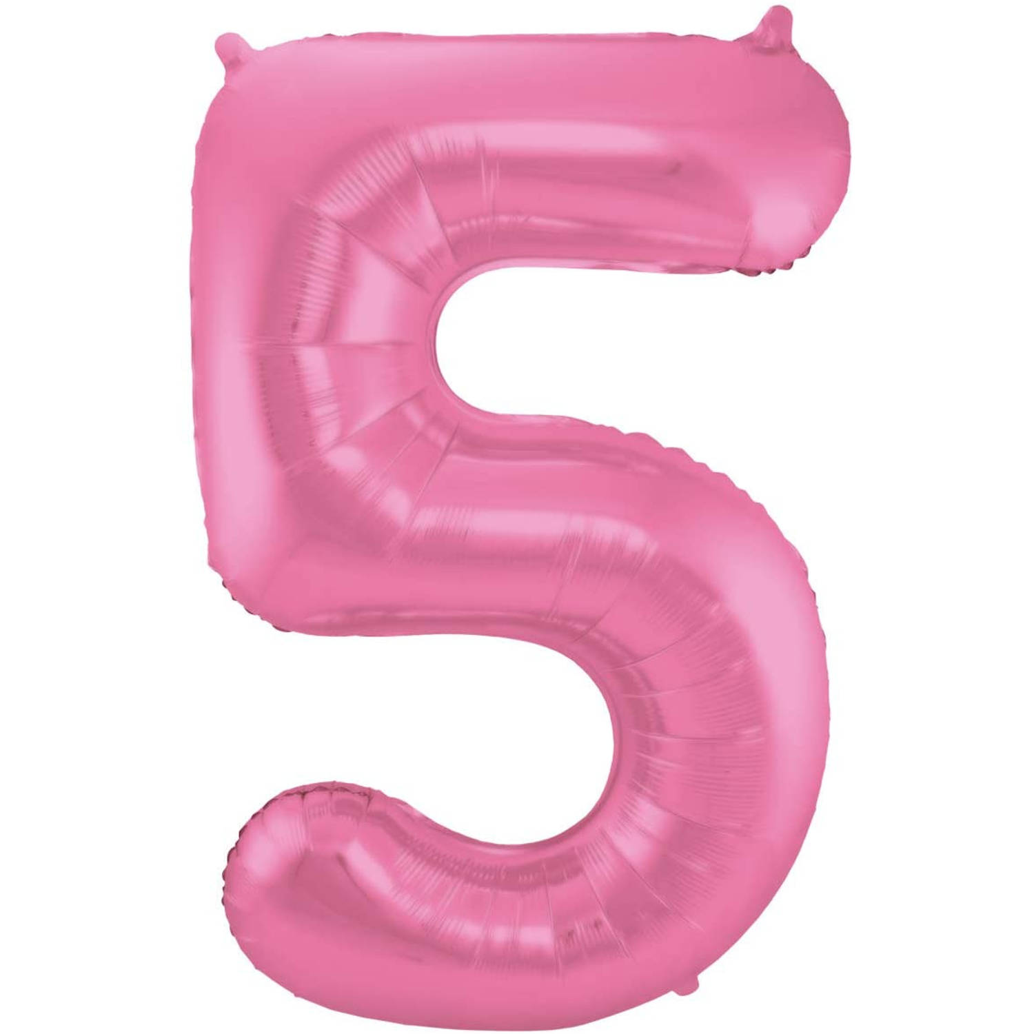 Folat folieballon cijfer &apos;5&apos; 86 cm roze
