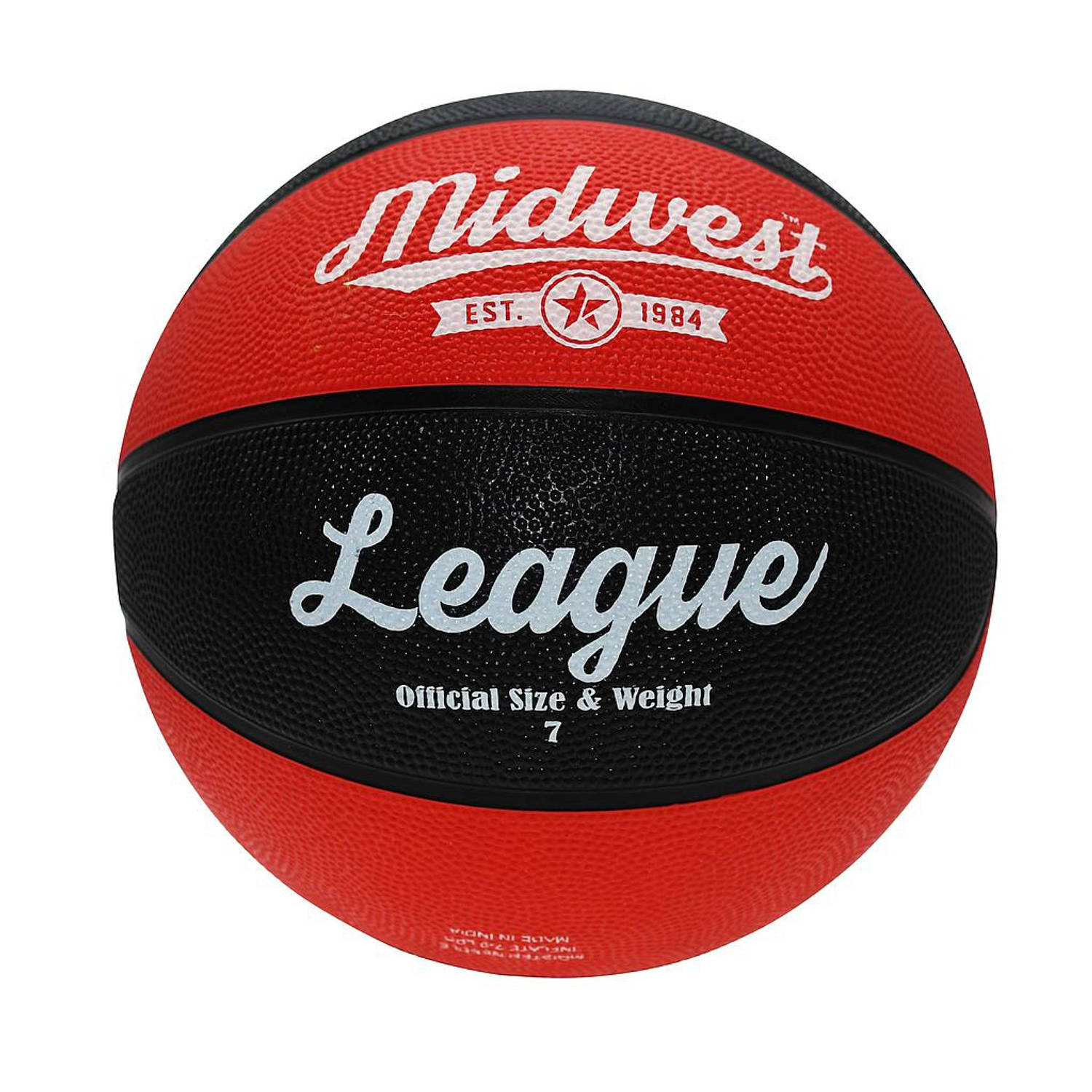 Midwest Basketball League Rubber Zwart/rood Maat 3