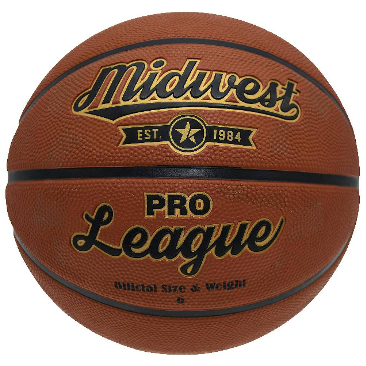 Midwest Basketbal Pro League Rubber/polyester Oranje Maat 7