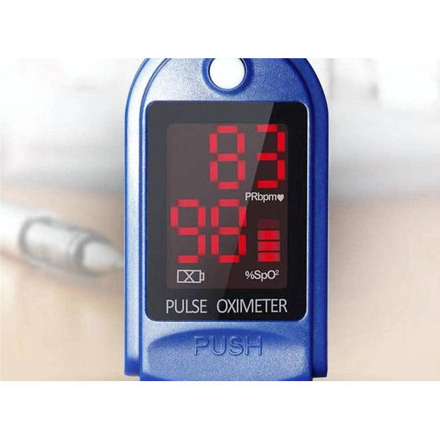 Digitale Pulse Oximeter - Saturatiemeter - Blauw