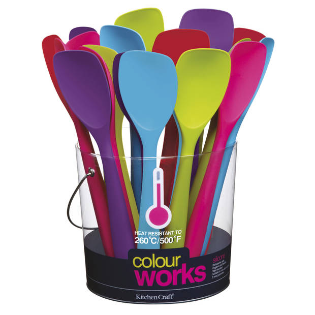 Colourworks spatel 28 cm siliconen roze