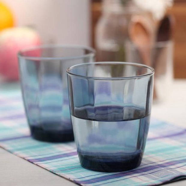 Set van 6x stuks tumbler waterglazen/drinkglazen blauw 300 ml - Drinkglazen