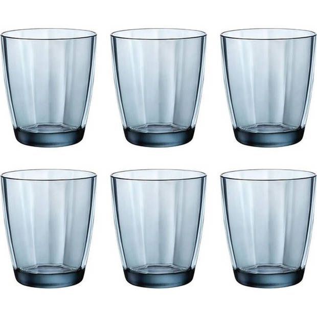 Set van 6x stuks tumbler waterglazen/drinkglazen blauw 300 ml - Drinkglazen